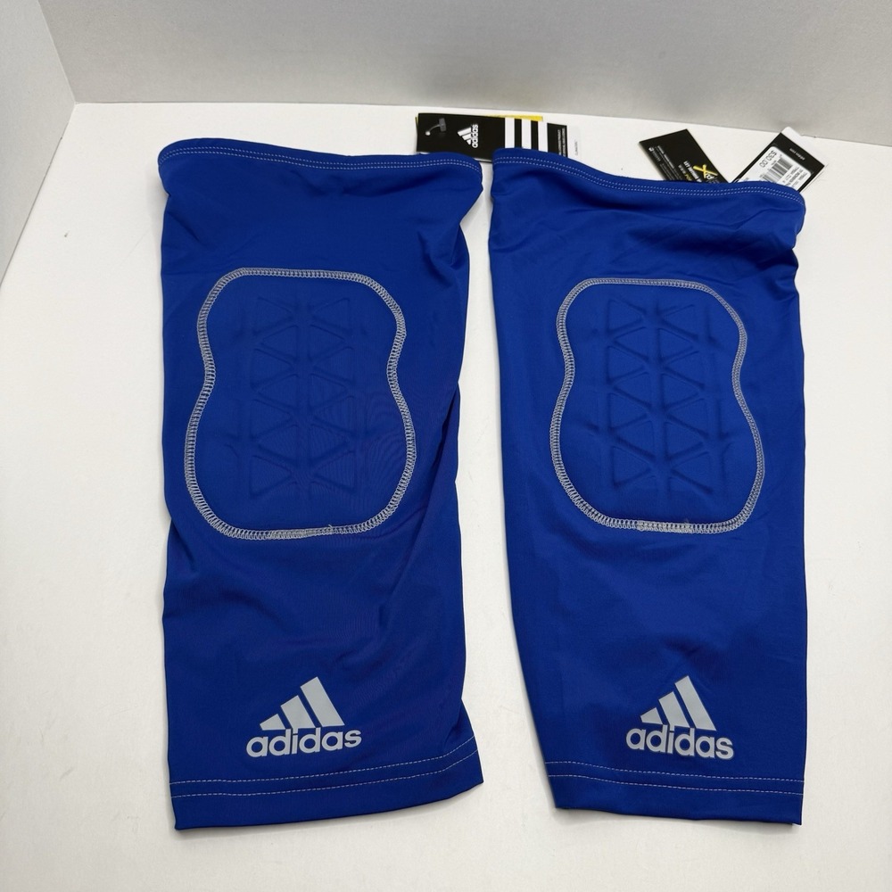 Adidas Techfit IronSkin Padded Knee Sleeves XL Pair ClimaCool Blue TP69A